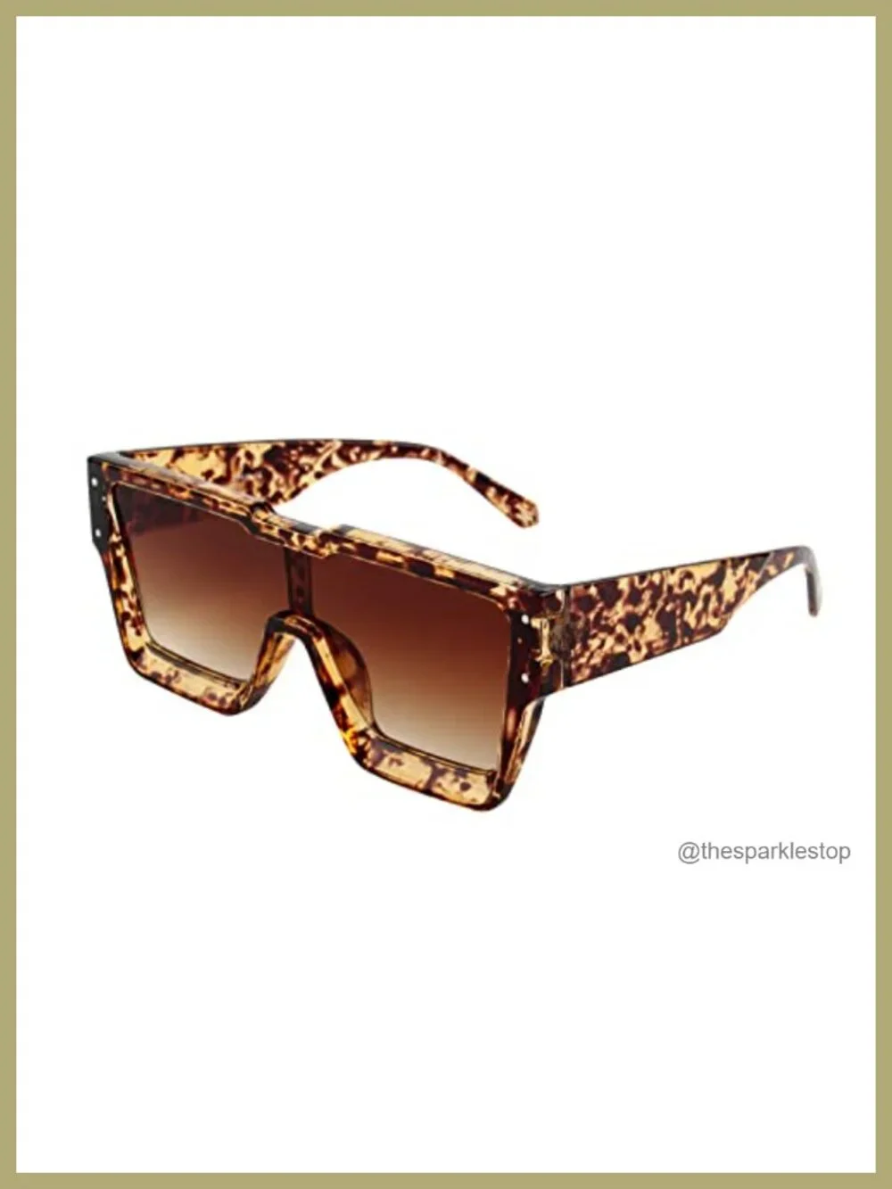 Oversized Square Sunglasses Unisex UV400 Protection One Piece Lens